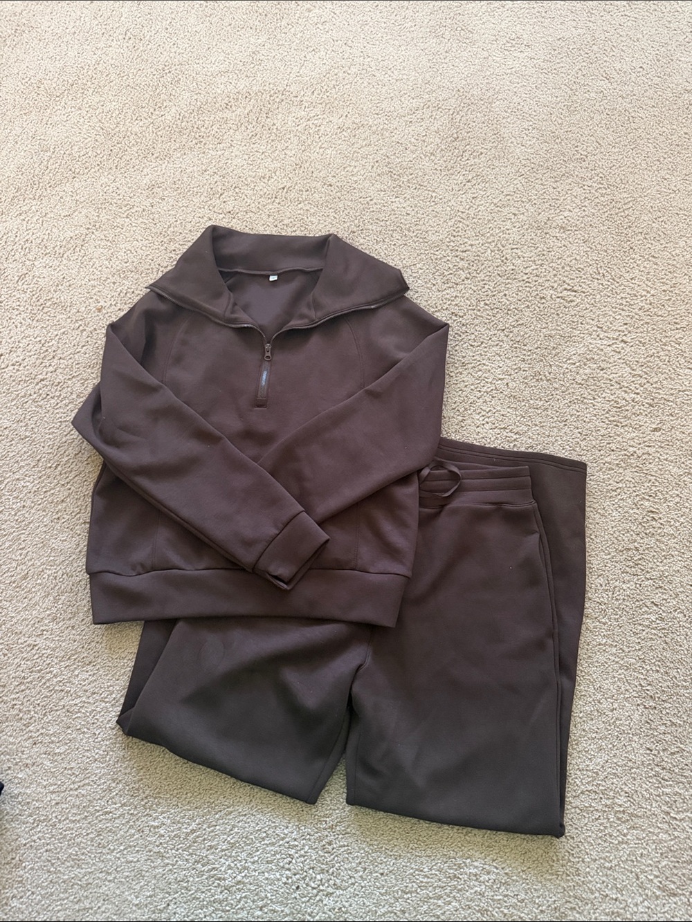 Women's Half-Zip Pullover Sweatshirt – Chocolate Brown